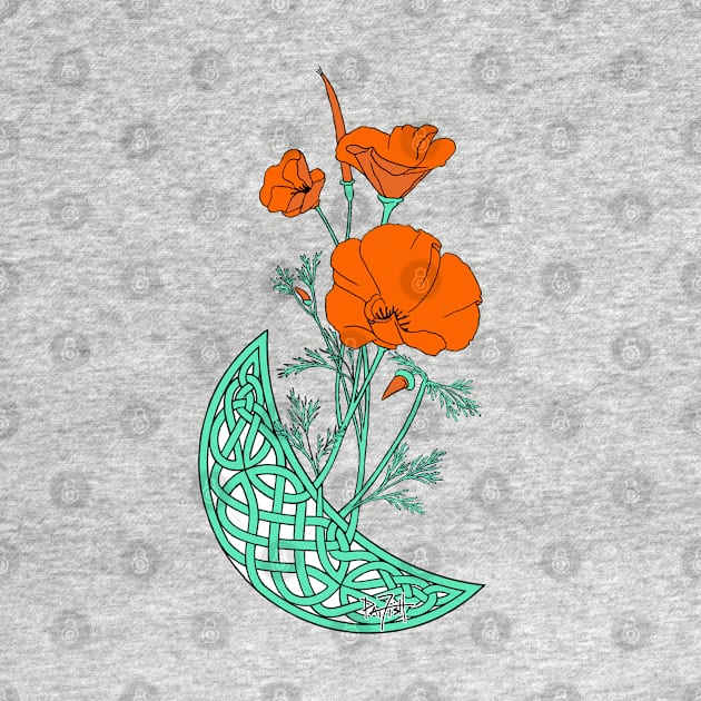 California Poppies with Pictish Moon Bloom by patfish